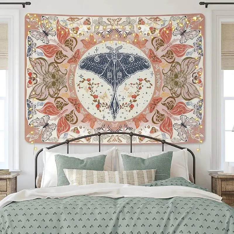 

Богемный ретро стиль, насекомые и цветы, красивая подвесная ткань, Картина гобелен с изображением бабочек, Настенная подвеска