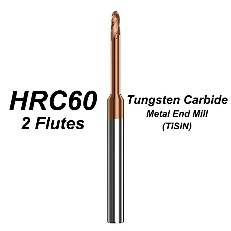 

1 шт. HRC60 сферические концевые фрезы с длинной шеей, твердосплавные фрезы с глубокими канавками, фрезы с ЧПУ R0.15 R0.2 R0.3 R0.5, конические концевые фрезы