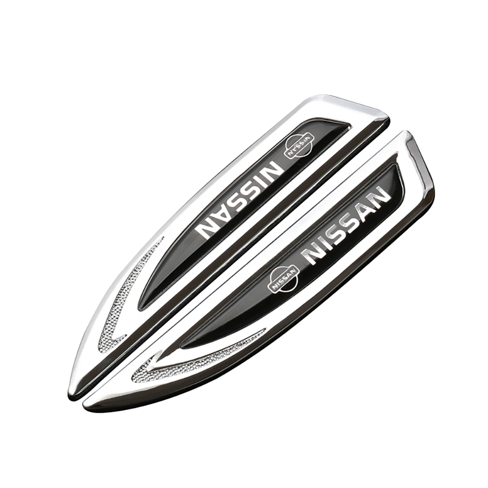 

2 шт. значок с лезвием, декоративная наклейка для автомобиля, металлическая авто эмблема, наклейка, аксессуары для Nissan Nismo Qashqai J11 X-Trail Note Juke Patrol