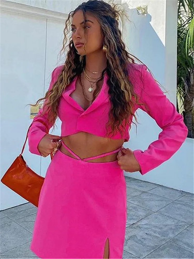 Articat/осенний комплект из двух предметов Женский однотонный офисный костюм