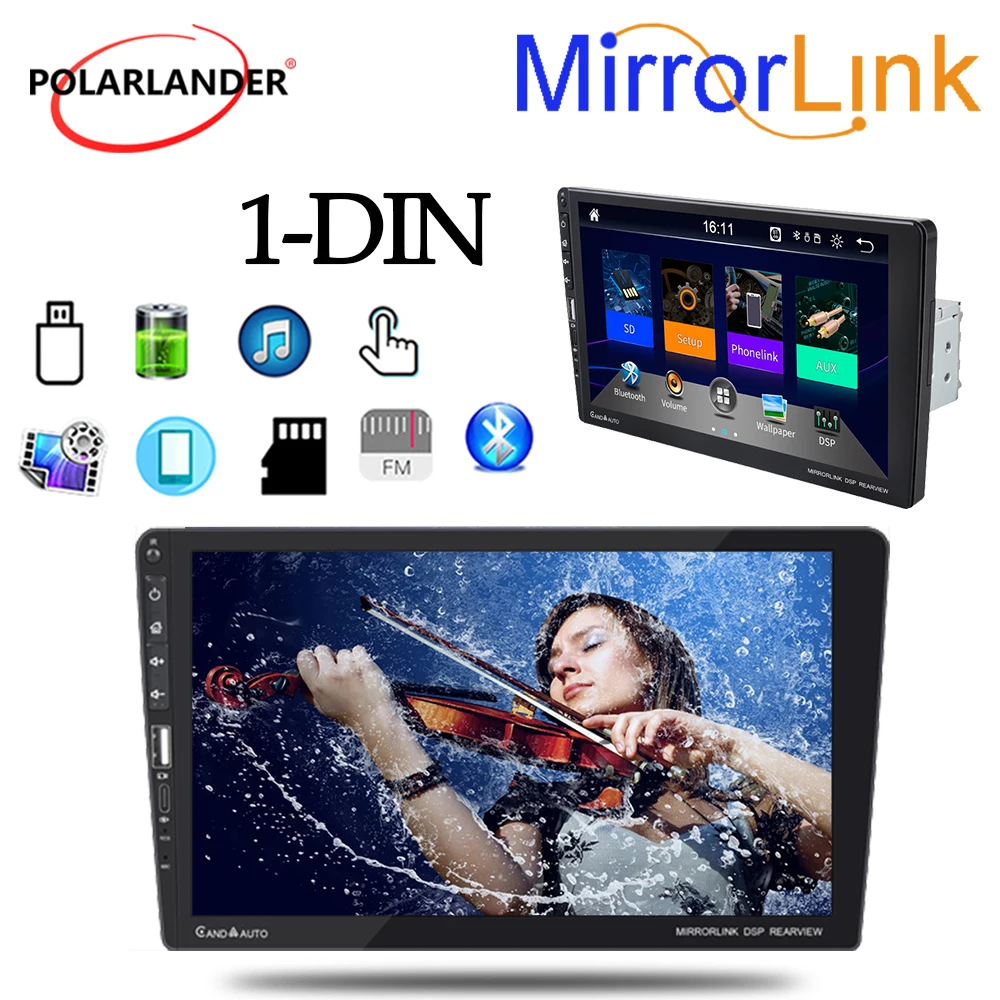 

Автомагнитола 1Din Wince GPS Carplay BT4.0 FM/USB/AUX MirrorLink Android автомобильный мультимедийный MP5-плеер 9 дюймов сенсорный емкостный экран