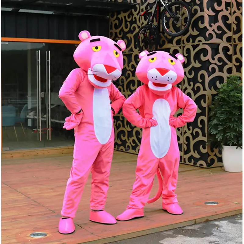 

Cosplay Pink Panther leopard Cartoon Mascot costume Advertising ceremony birthday Fancy Dress Party Animal carnival perform prop