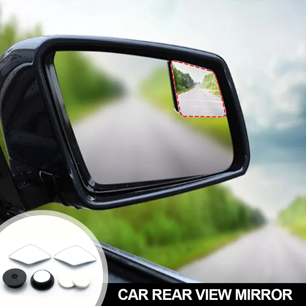 

2Pcs Adjustable Car Mirror Blind Spot Side Rear View Convex Wide Angle Parking Assistance Mirror