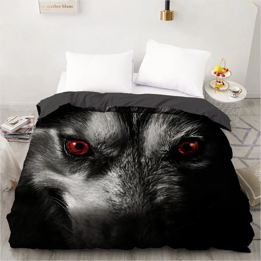 

Комплект постельного белья из 2/3 предметов с пододеяльником и рисунком волка