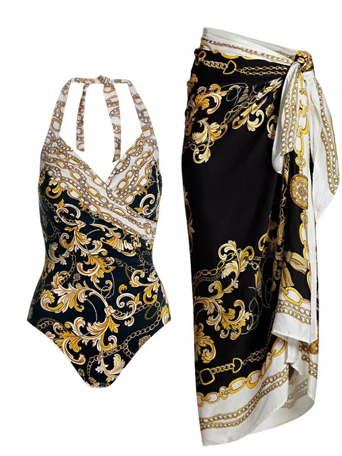 Лето 2024 женское бикини с цветочным рисунком Пляжная шаль трендовый дизайн