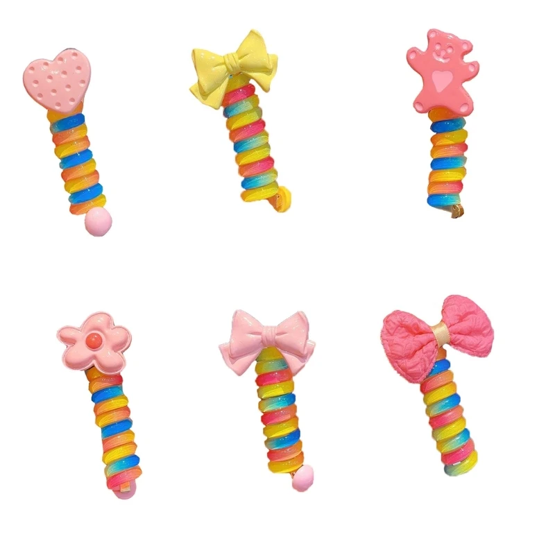 

Coiled Hair Ties Gift for Girls and Ladies Hair Ties Flower Bear Scrunchies