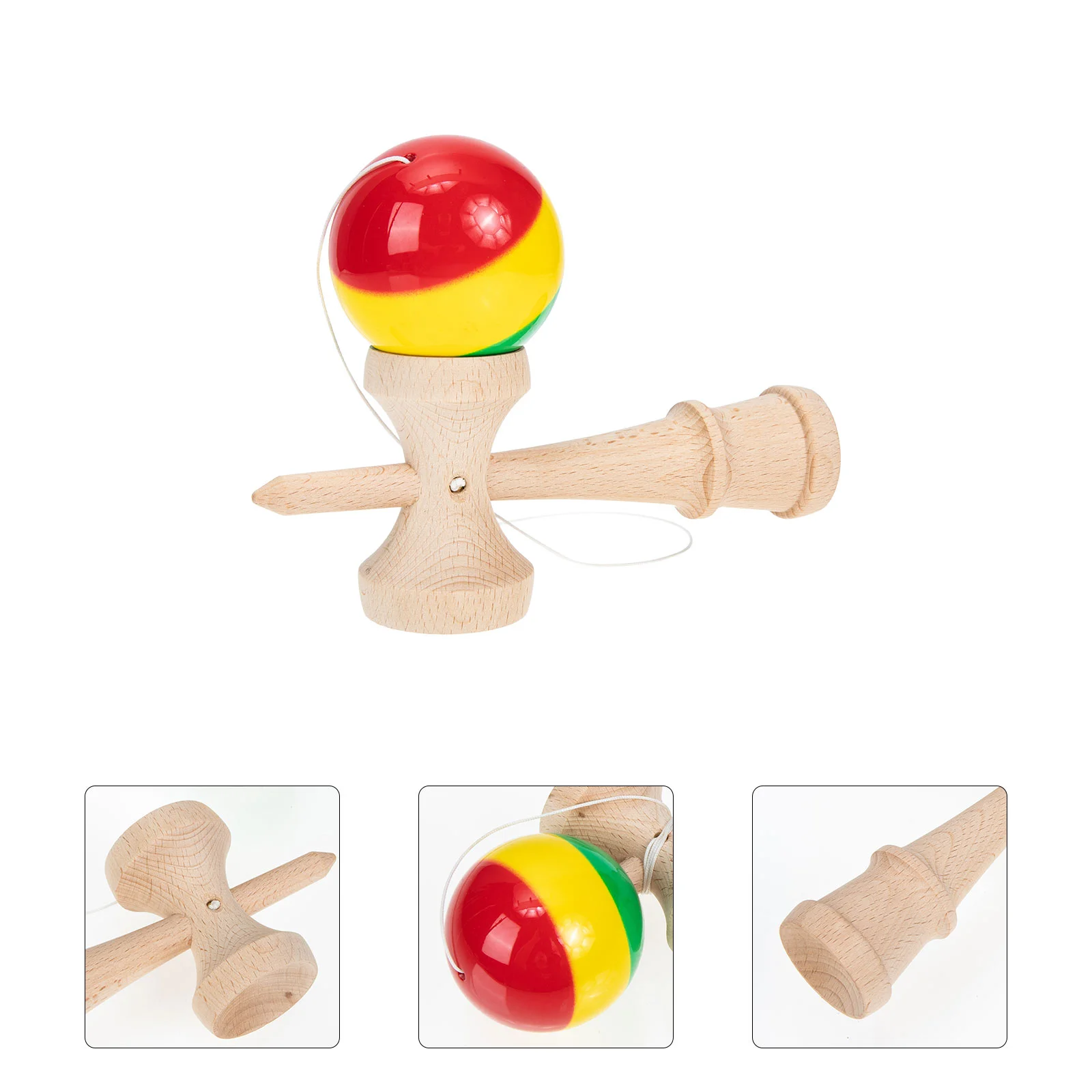

Head The Ball Kendama Child Outdoor Toys Kids Wooden Hand Eye Coordination Pu Interactive