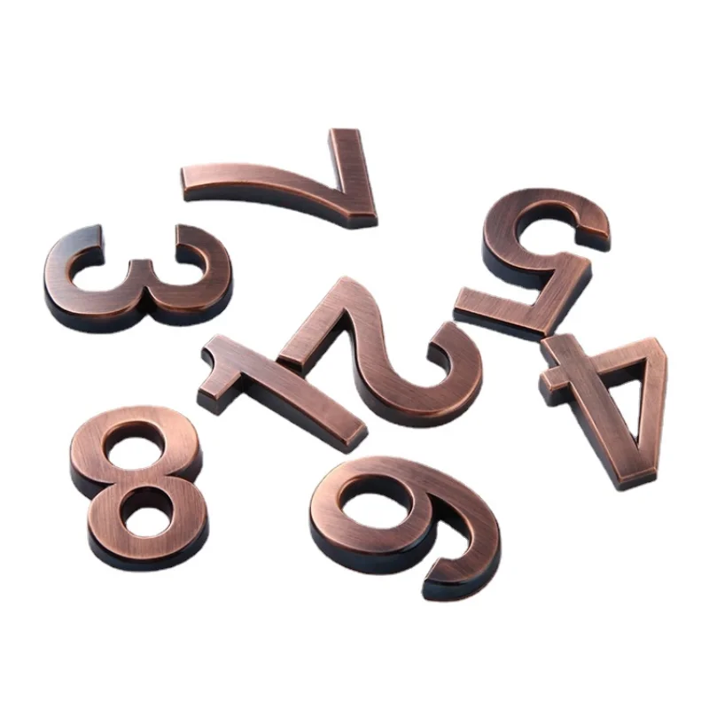 

7cm Electroplated Hotel Room Number Plate ABS Door Plates Stickers Adhesive Outdoor Wholesale Numero Para Porta De Apartamento