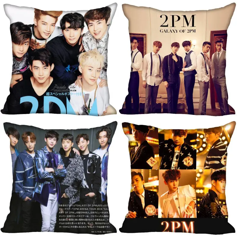 

Custom 2PM KPOP Pillow Case Home Decorative Pillows Cover Invisible Zippered Throw PillowCases 40X40,45X45cm 0216