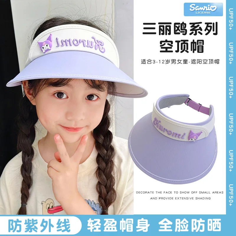 

Kawaii Sanrio Kuromi My Melody Pachacco милый мультяшный детский летний солнцезащитный козырек шляпа с защитой от ультрафиолетовых лучей