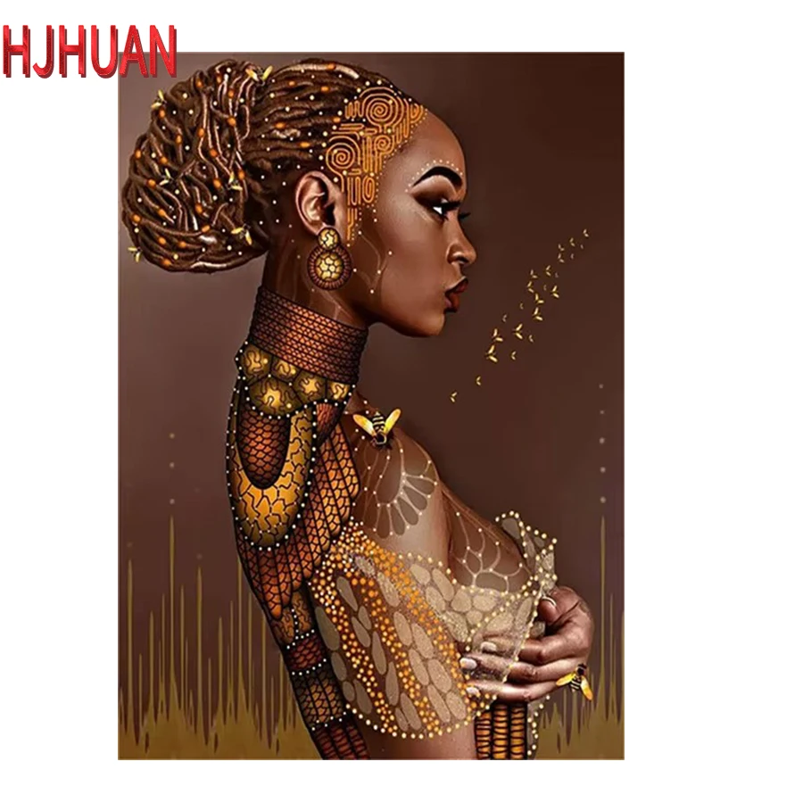 Diy Алмазная вышивка Портрет индийской африканской девушки 5d Современный декор