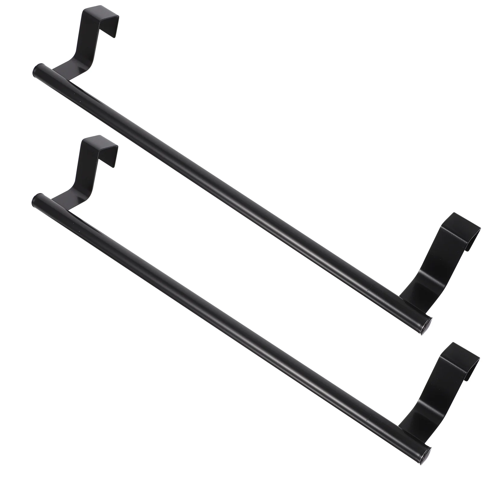 

2 Pcs Hook Door Towel Rack Individual Wall Mounted Black Hand Towels Stainless Steel Storage Racks