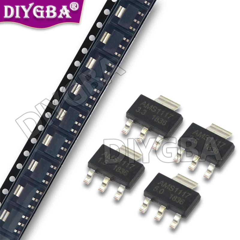 50PCS AMS1117 AMS1117-1.2V AMS1117-1.5V AMS1117-1.8V AMS1117-2.5V AMS1117-3.3V AMS1117-5.0V AMS1117-ADJ SOT223 SOT89