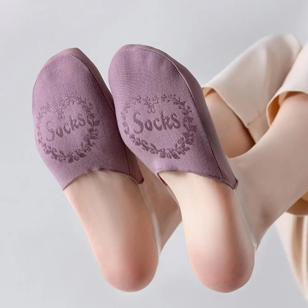 

1 Pair Simple Thin Socks Low Cut Sweat Absorbing Skin-touching Clear Sling Invisible Half Socks