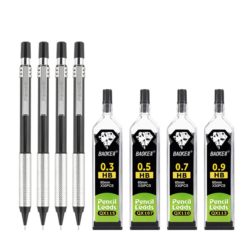 Set 4 Sizes 0.3, 0.5, 0.7 & 0.9 Mm, 30 Hb Lead Refills Each - Drafting, Sketching, Illustrations, Architecture
