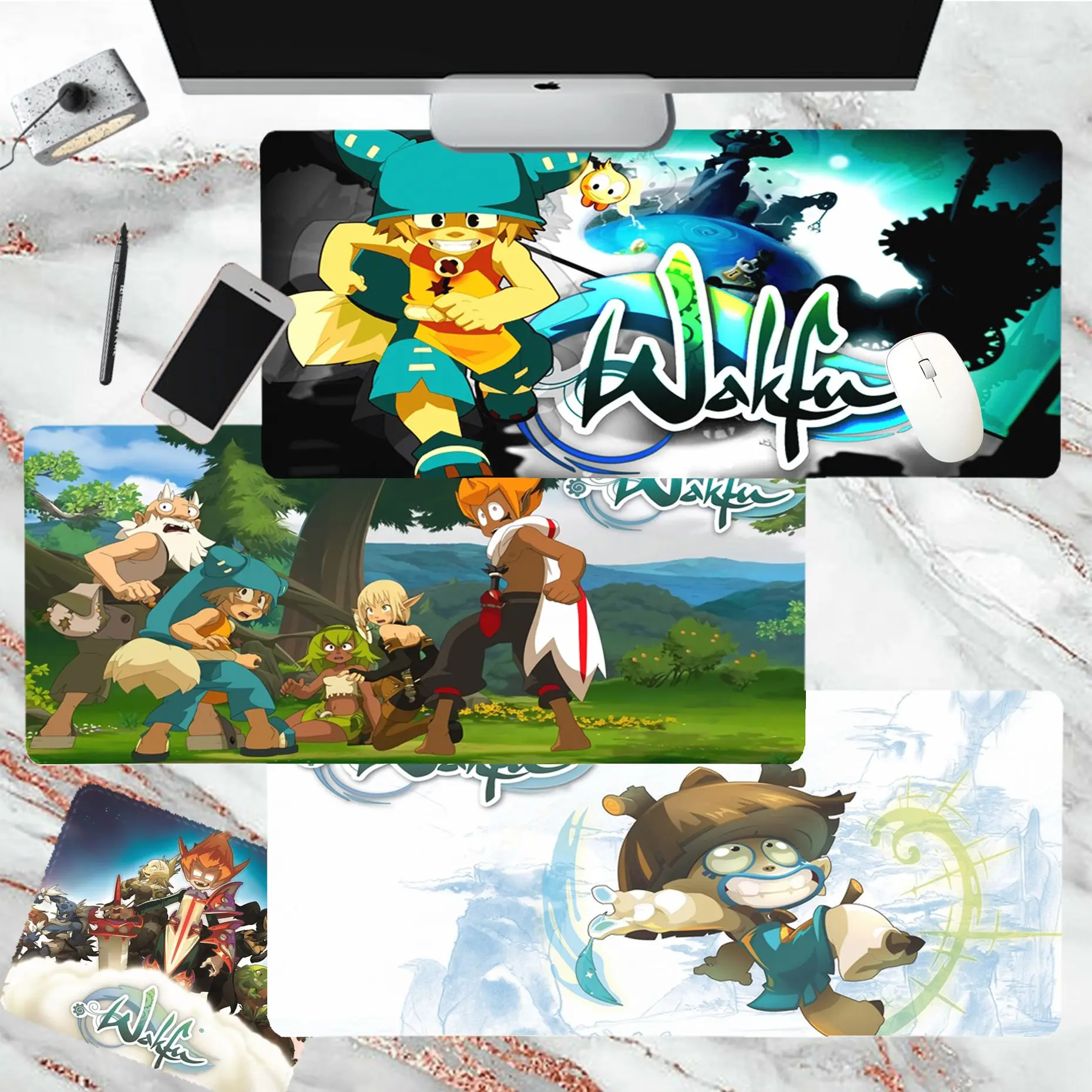 

W-Wakfu Game Mousepad girl pad Keyboards Mat Rubber Gaming mousepad Desk Mat Size for large Edge Locking Game Keyboard Pad