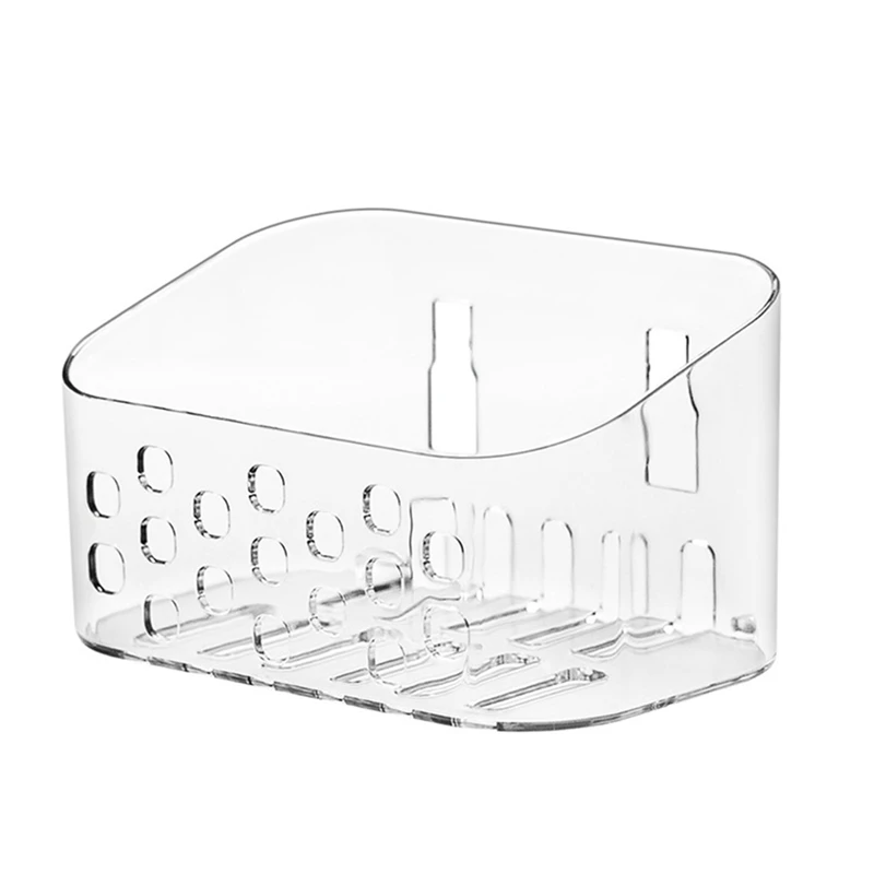 

Bathroom Plastic Transparent Wall Shelf Toiletries Holder Storage Drain Basket Hygiene Household Storage Organizer