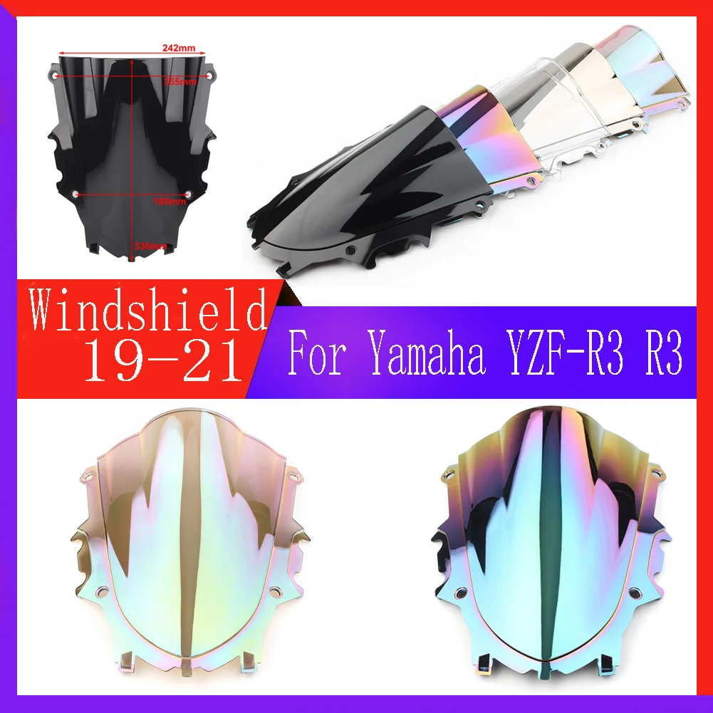 

For Yamaha YZF R3 R25 2019 2020 2021 YZF-R3 R 25 19 20 21 Cafe Racer Motorcycle Windshield Motorbike Windscree Wind Deflector