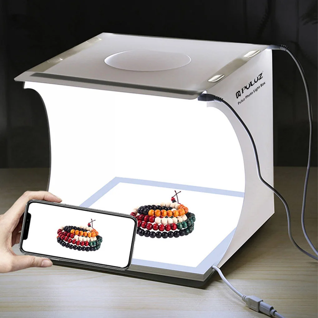 

8 7 Lightbox Photo Studio Boxes Tabletop Shooting Light Box Foldable LED Photography Tent Shadowless Bottom Lamp Panel