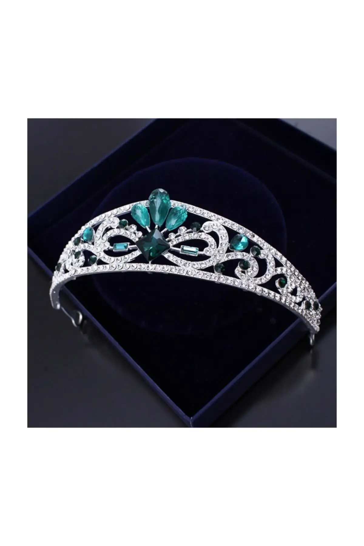 

Bridal Accessories Green Stone Silver Color Hair Accessory Wedding Handmade For Bride And Bridesmaids