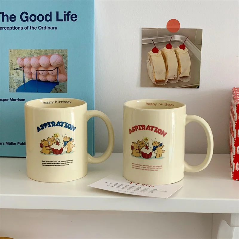 

Керамическая кофейная кружка Lovely Bear, 300 мл, термостойкая чашка для молока, какао, воды, портативная чашка для дома и офиса для завтрака, овсян...