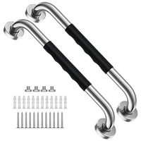 2 pack 16 inch stainless steel shower grab bar wanti slip rubber grip bath grab barwall mount safety handrail support