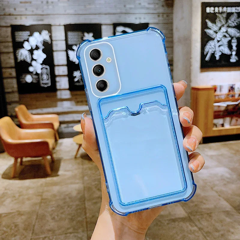 Фото Прозрачный чехол-держатель для карт для Samsung Galaxy A06 A05 A05S A04 4G A04E A04S A03S A02S Прозрачный противоударный мягкий чехол №2