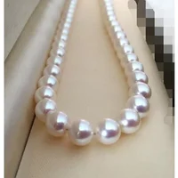 Eternal Women Gift Sterling  real Japan Akoya natural seawater pearl round round flawless 9-10M 44cm