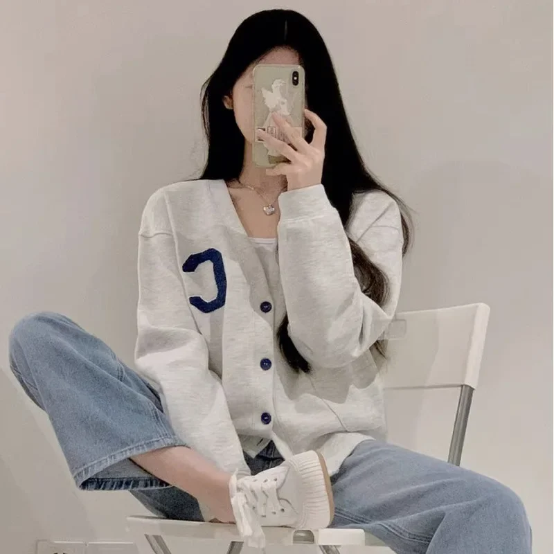 Вязаный свитер кардиган женский топ с V-образным вырезом вязаная одежда в