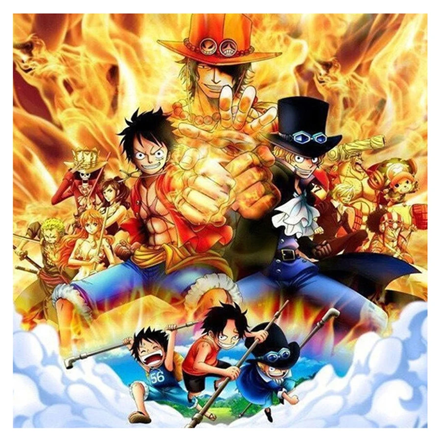 

Полная квадратная круглая алмазная живопись, вышивка крестиком, цельнокроеная Алмазная вышивка Luffy, алмазная 5D мозаика, украшение