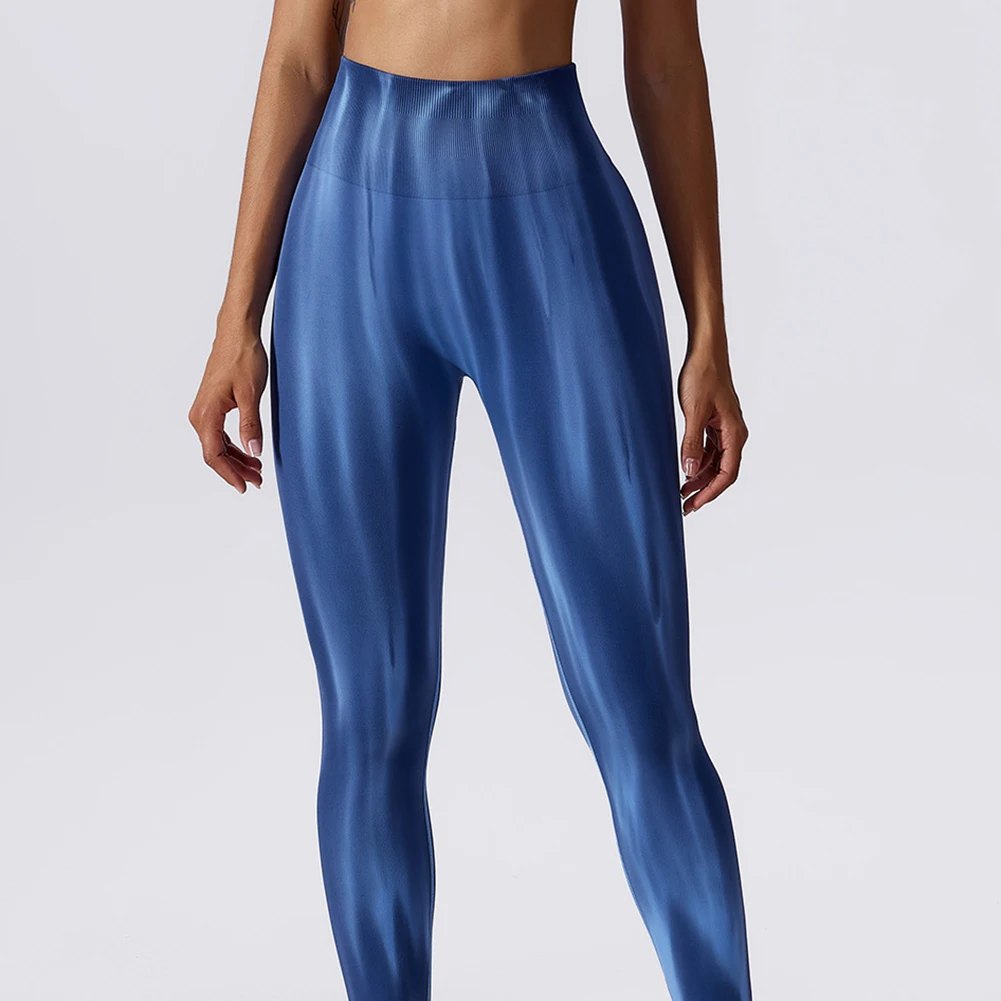 Splash-dying Seamless Long Gym Pants Breathable Skin-Friendly High Waist Pants For Birthday Gift