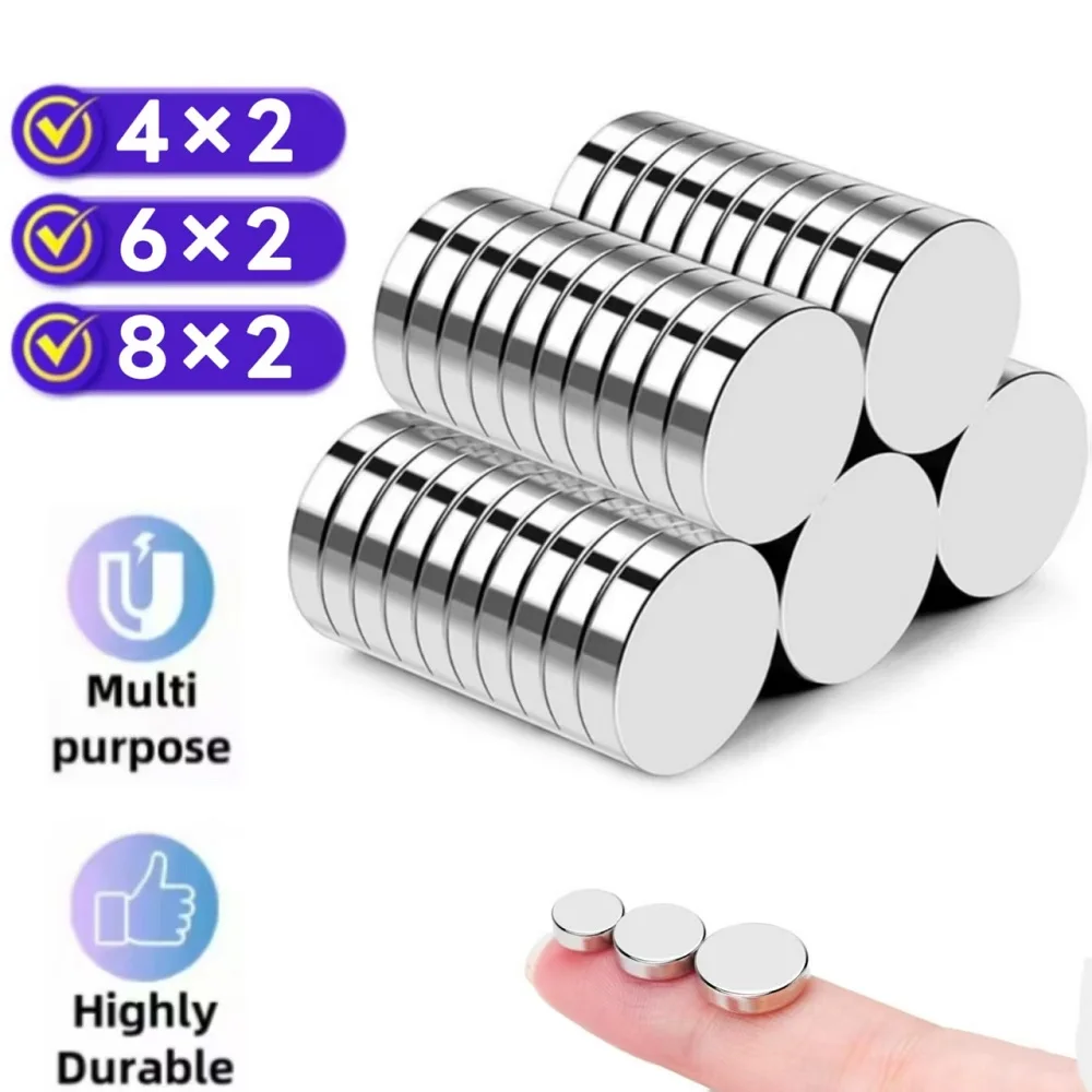 

Супер мощный магнит, круглый диск, сильный магнит для холодильника, домашнего офиса, рукоделия 4x2, 6x2, 8x2, 10x2