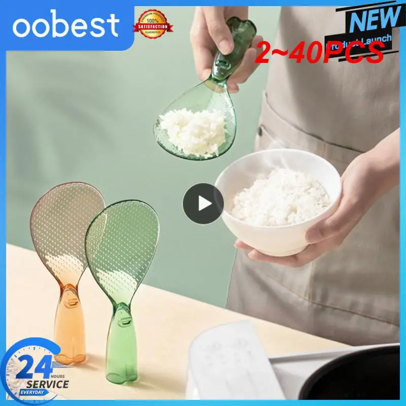 

2~40PCS Standing Rice Spoon Non Stick Material Rice Cooking Scoop Kitchen Dining Tools Accessories