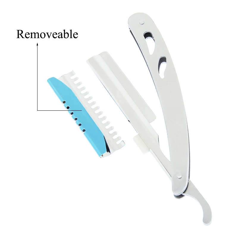 Мейша 1 шт. бритва для волос с 10 шт. лезвий, парикмахерская подстригающая бритва из нержавеющей стали с складным бритвенным ножом C0003A.