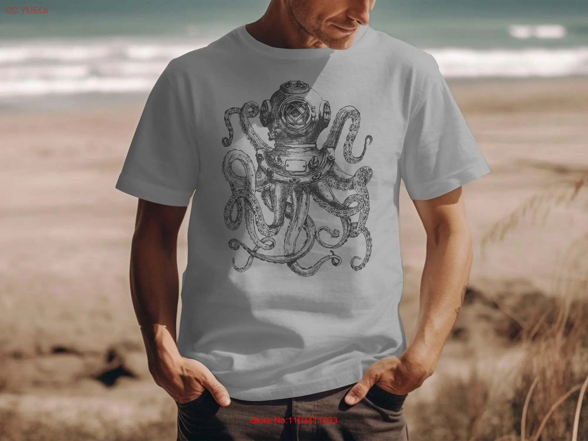 Винтажный шлем глубоководного дайвера с иллюстрацией осьминога уникальная