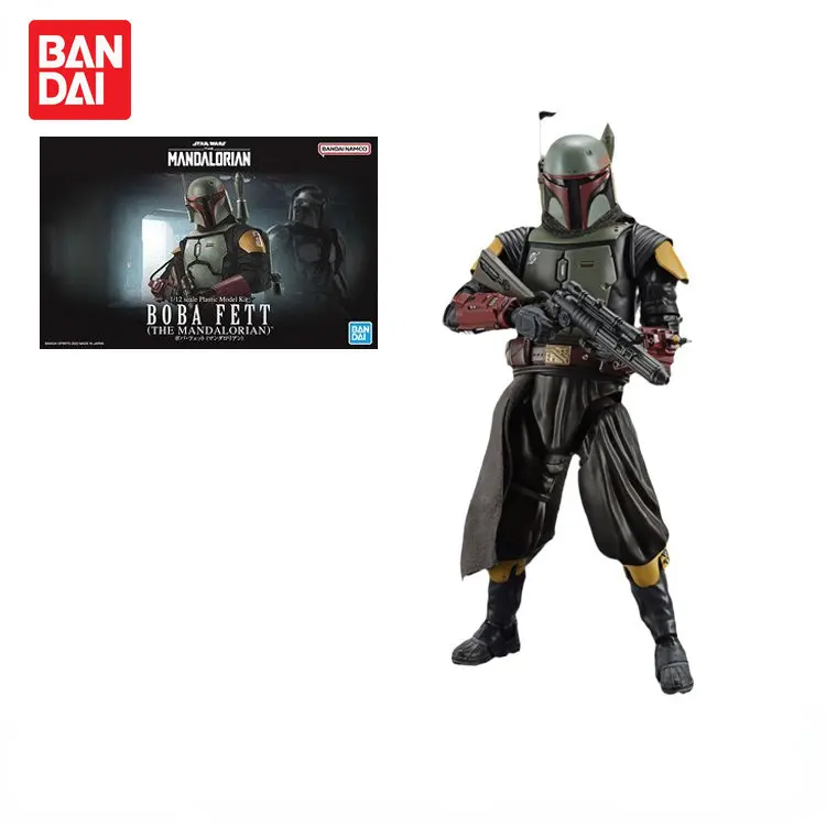 

Bandai Original Genuine Assembled Model 1/12 Star Wars Boba Fett The Mandalorian Action Figure Collection Model Toys Ornament