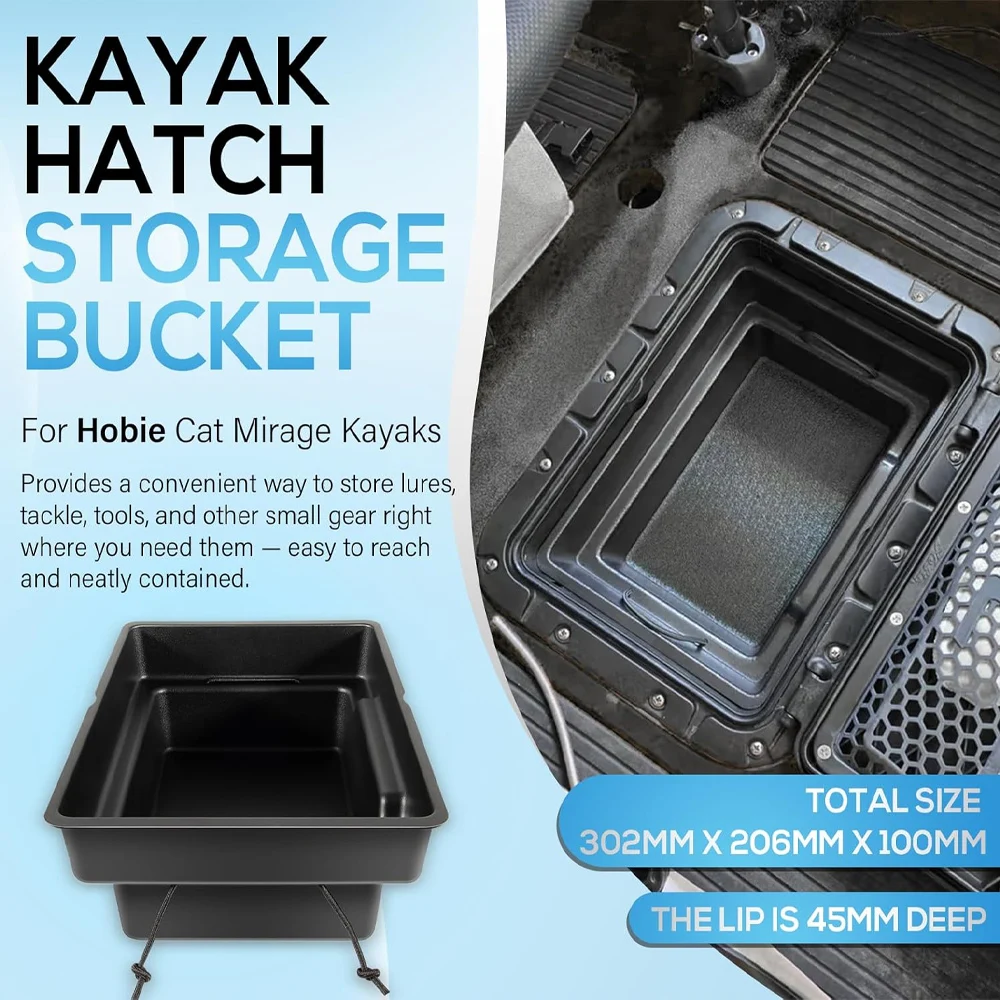 Фото Ведро для хранения в люке каяка, совместимое с каяками Hobie Cat Mirage |   Неглубокое ведро для хранения рыболовных снастей №2