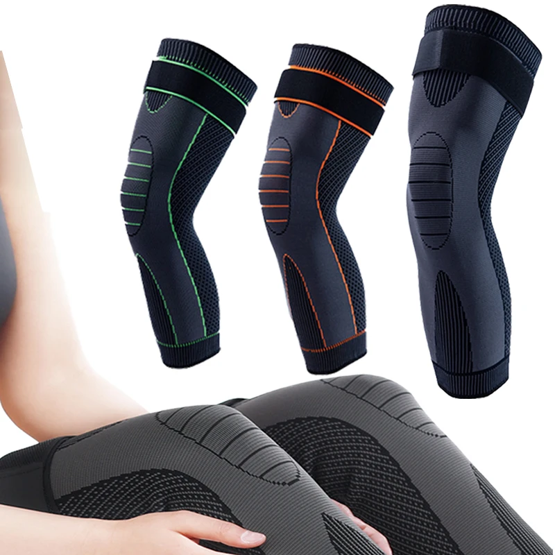 

Long Leg Sleeve Leg Guard Joint Non-slip Knee Pad Elastic Bandage Pressurized Knee Pad Running Sports Warm Leg Pad Accessories