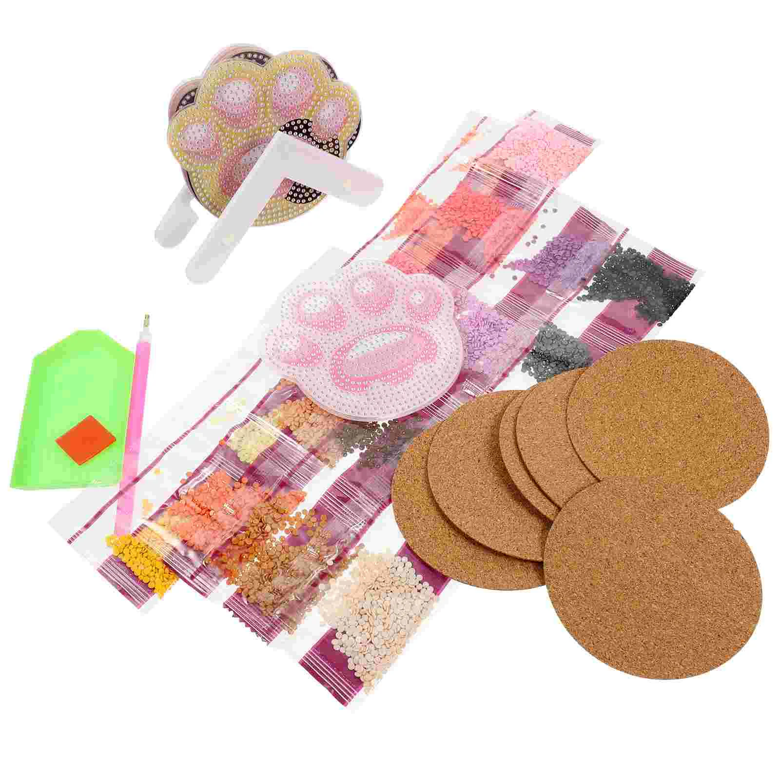 

Crystal Decor Diamond Dot Coasters Household Drawing Kit DIY Supplies Cup Mat Aesthetic Convenient Light Crystal