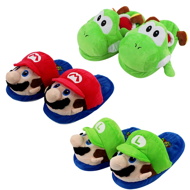 Плюшевые тапочки с аниме-фигуркой супер Мэри Луис Йоши Мультяшные милые Марио