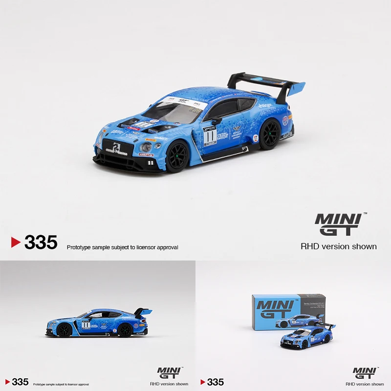

Мини GT 1:64 Continental GT3 11 команда Parker 2020 всего 24 часа спа Коллекционная модель автомобиля из сплава, миниатюрные игрушки-машинки 335