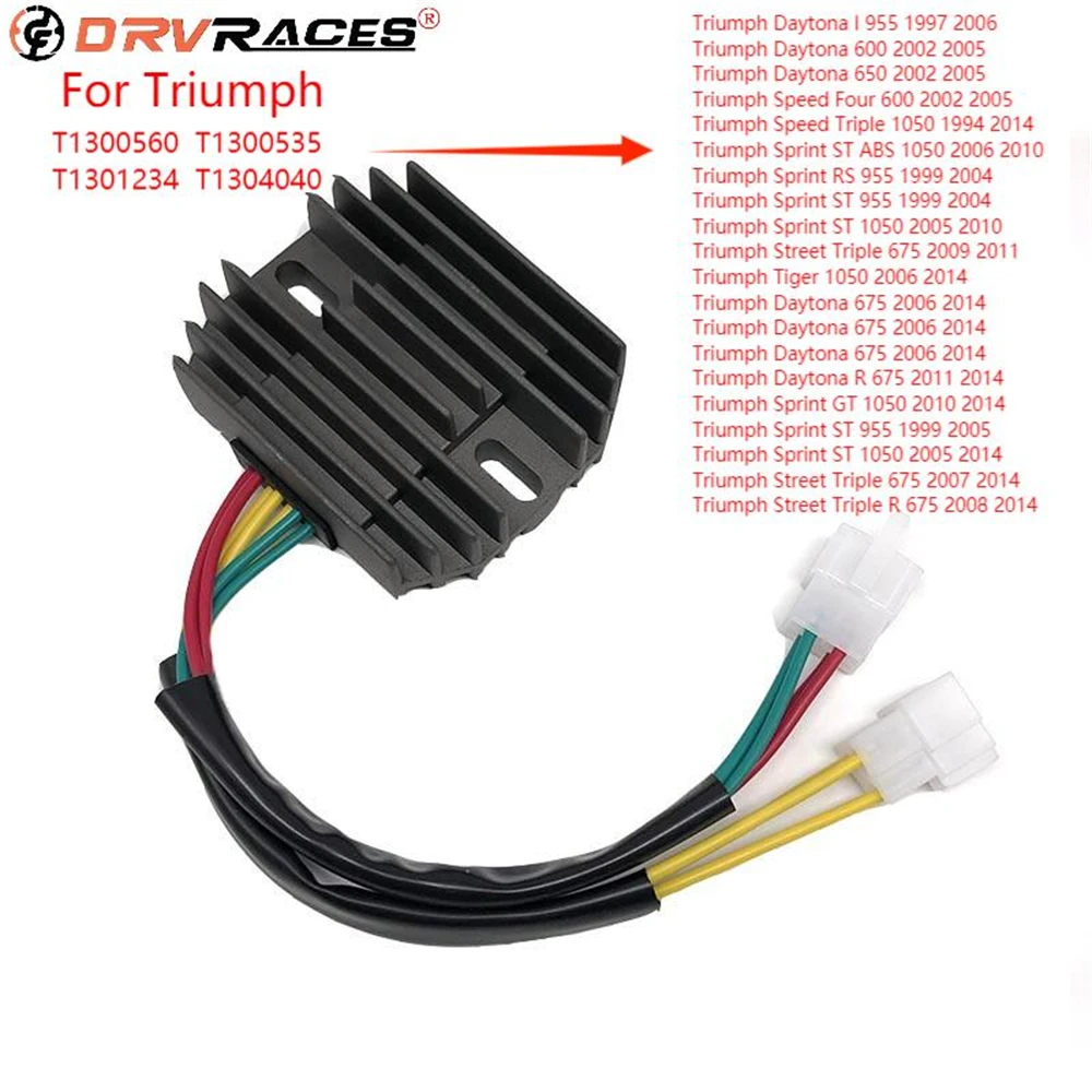 

Регулятор напряжения мотоцикла для Triumph Daytona 600 650 675 I900 Speed 600 1050 Sprint 955 1050 Street Triple R675 T1301234