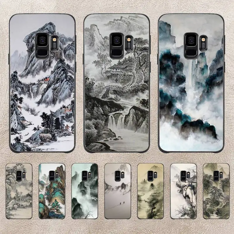 

Landscape Ink Painting Phone Case For Samsung Note 8 9 10 20 Case For Note10Pro 10lite 20ultra M20 M31 Funda Case