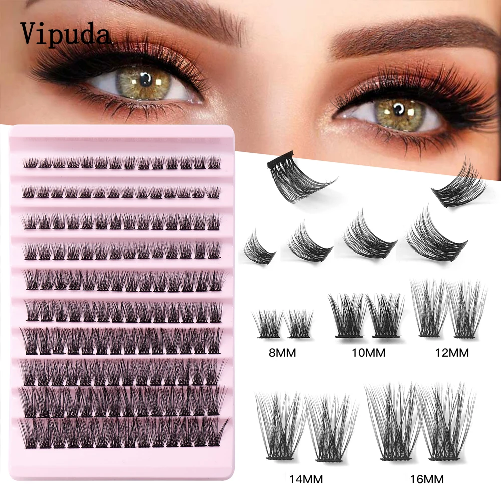 

8/10/12/14/16mm DIY Cluster Lashes 100 Volume Natural Segmented Eyelashes Bundles Eyelash Extension Individual Lashes Bundle