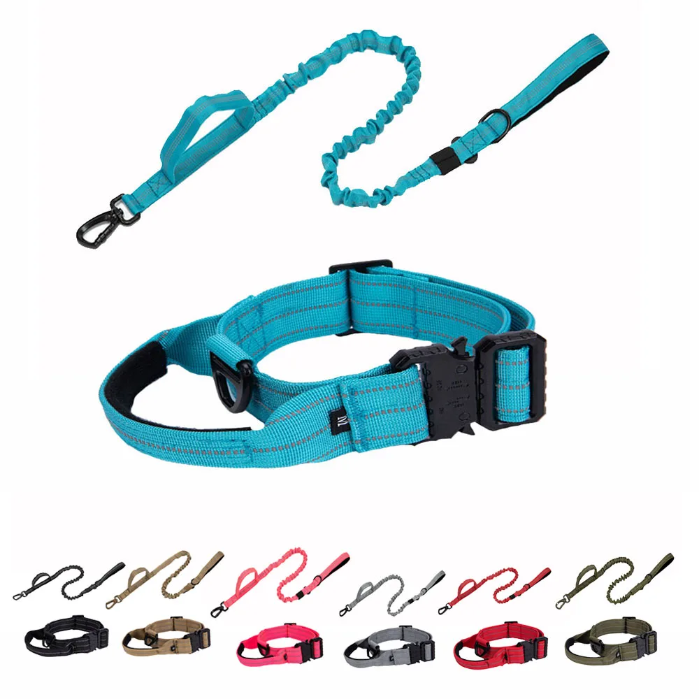 

Тактический поводок для собак, сверхмощный светоотражающий Нейлоновый Регулируемый, с контрольной ручкой, для прогулок