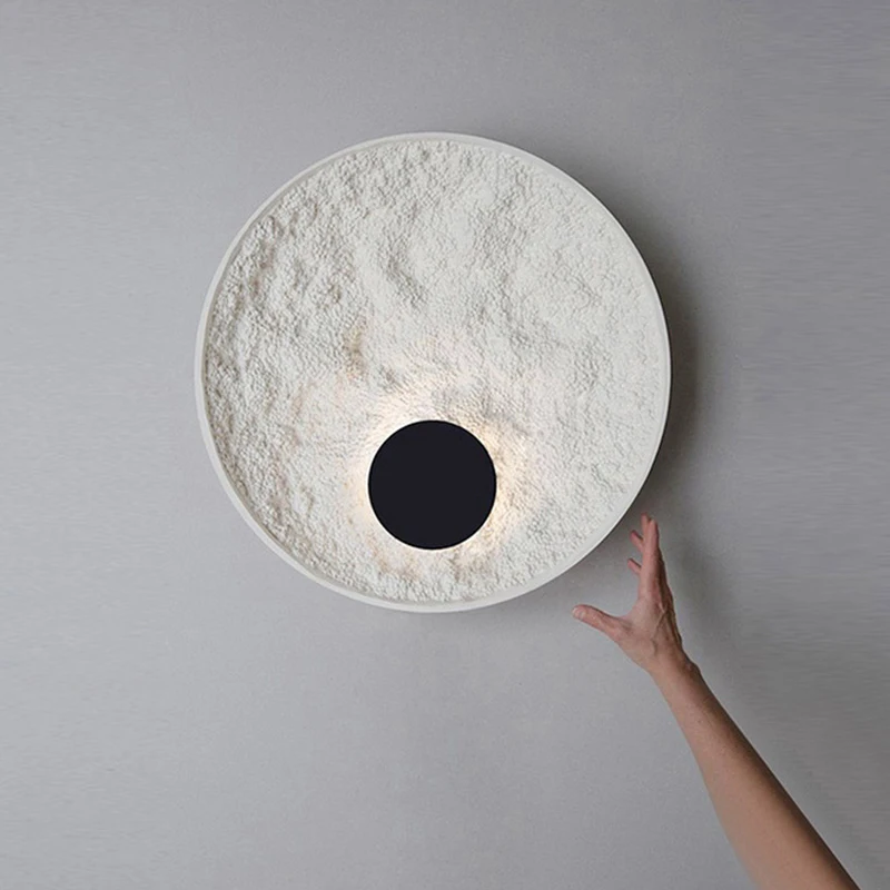 

Modern Moon Wall Light Indoor Dimmable Resin LED Wall Lamp Marble Lighting Wall Sconce for Bedroom Pathway Corridor Living Room
