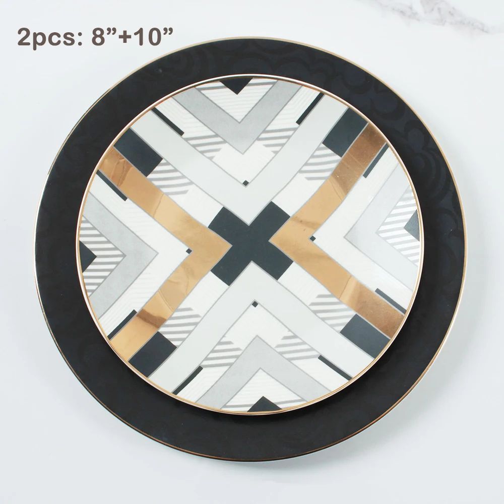 

Nordic Country Style Underglaze Porcelain Tableware Western Food Plate Household Dinner Plate Breakfast Dim Sum Plate