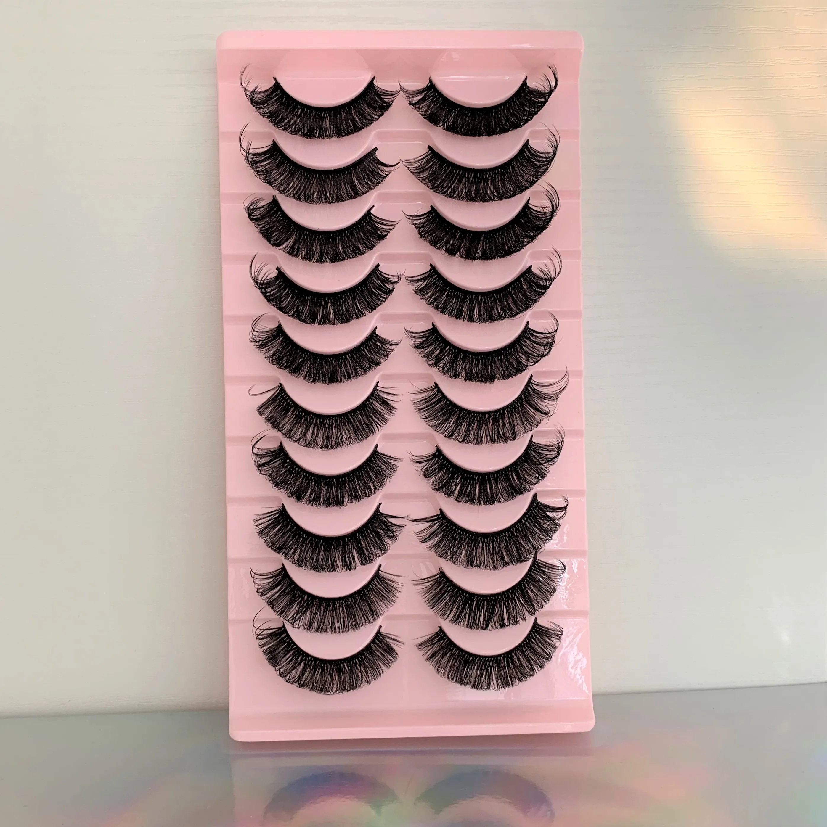 

False Eyelashes Russian Strip 10 Pairs Lashes D Curl Natural Look Lashes Pack 12-17mm Mixed Fake Eyelashes Extension