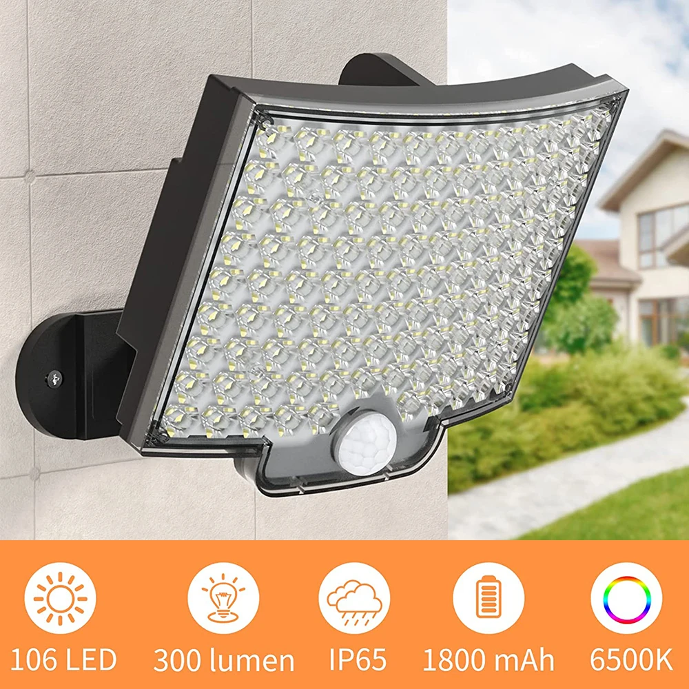 

120/160LED Outdoor Solar Light Motion Sensor 3 Modes Waterproof Solar Street Light Wall Lamp For Garden Fence Decoration
