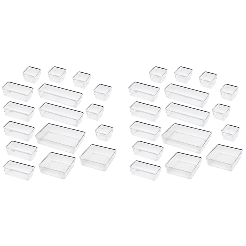 

32PC Drawer Storage Box Cosmetic Bathroom Drawer Storage Box Multi-Function Drawer Compartment Storage Box